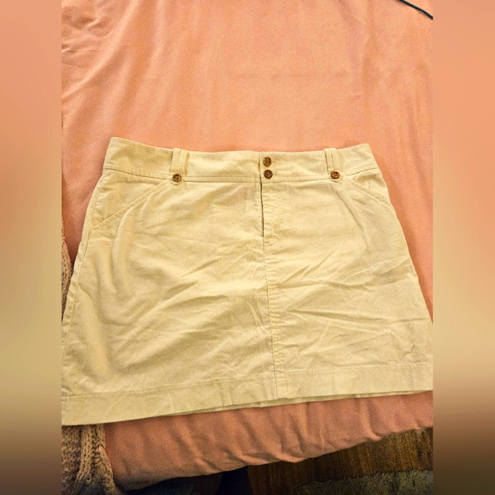 Lilly‎ Pulitzer Cordaroy Elegant Cream Skirt Size 10